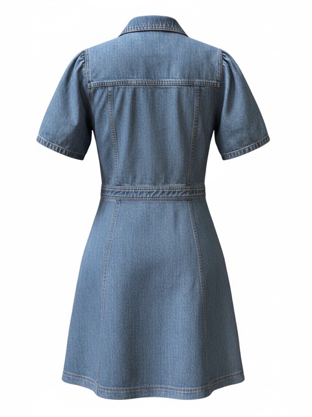 Madewell Blue Denim Short-Sleeve Shirt Dress Size 10 - Picture 2 of 4
